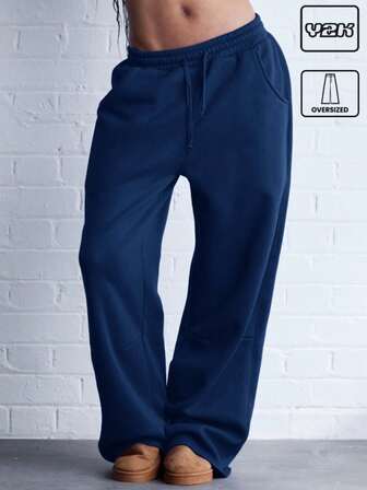 COUREZ Low Rise Oversized Wide Leg Washed Joggers /Y2K Winter Clothes For Women Going Out Outfits Summer Outfits For Women Streetwear Sweatpants For Women