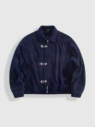 ROMWE MEN Casual Men's Autumn Long Sleeve Button-Up Corduroy Collar Jacket