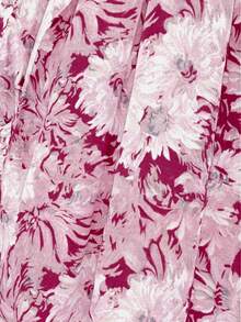 SHEIN Clasi 大码女式圆领长袖印花长裙，优雅休闲简约时尚，适合日常穿着、约会、派对等场合。 - 中紫紅色 - 查看 3