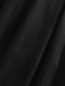 SHEIN 少女款优雅简约黑色高腰编织半身裙，饰有可拆卸蝴蝶结，春夏百搭，可搭配衬衫、T恤、Polo衫等。 - 黑色 - 查看 6