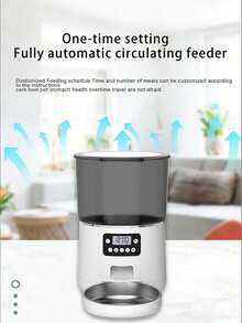 Teckwe FPP040 Pet Intelligent Automatic Feeder With Timed And Quantitative Feeding, Plug-In Button Feeder No Longer Worry About Your Pets Not Eating On Time When You're Away On Errands USB-Powered - Multicolor - European standard - View 5