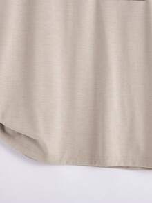 SHEIN 2件套青少年男童休闲舒适百搭撞色口袋短袖上衣和裤子套装