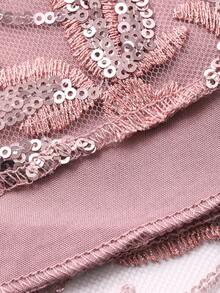 DAZY 女士亮片装饰短袖连衣裙 - 紫色 - 查看 3