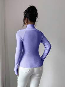 Almamuse Y2K Elegant Outdoor Knitted Pullover Sweater, Suitable For Commuting, Holiday, And Daily Wear - Blue - View 2