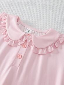 2件套 女童简约优雅短袖睡衣套装 - 彩色 - 查看 3