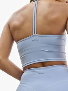 Aralina 柔软舒适的休闲吊带骑行短裤套装 - 藍色 - 查看 4