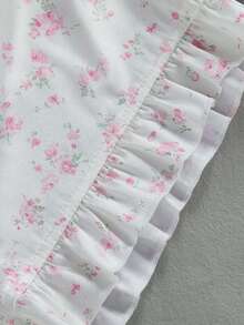 Bộ đồ ngủ 2 mảnh cho bé gái, màu hồng hoa văn, chất liệu satin mềm mại, gồm áo hai dây và quần short. - Nhiều màu - Xem 7
