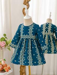 Glamorique Kids 少女连衣裙，优雅节日礼服，适合正式场合 - 綠色 - 查看 6