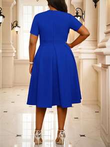 Fleurora 春夏秋冬优雅女士办公室派对新年连衣裙 春夏秋冬优雅女士办公室派对新年连衣裙 度假装扮 女士海滩装扮 女士海滩度假装 海滩连衣裙 婚礼宾客礼服 女士商务休闲装 女士舞会礼服 - 寶藍色 - 查看 2