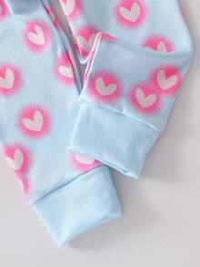 SHEIN Perso Play 2pcs Baby Girls' Cute Unicorn Print Bodysuit & Leggings Pajama Set - Blue - View 4