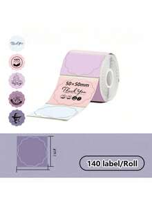 1卷 50mm x 50mm（1.97英寸）圆形白色热敏贴纸，防撕裂，高品质，适用于DIY标签，可用于制作Logo、二维码、地址、包装、收纳、办公、家居、小型企业用品和手工项目 - 彩色 - 查看 17