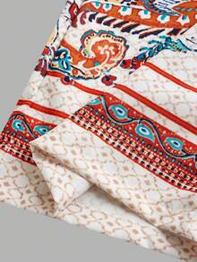 SHEIN Girlism Quần ống lửng thoải mái, họa tiết retro dành cho bé gái tuổi teen. - Nhiều màu - Xem 4