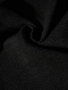 Aveloria Modichic 立领长袖人字纹衬衫，腰部系带设计，宽松版型，小众风格外套 - 黑色 - 查看 6