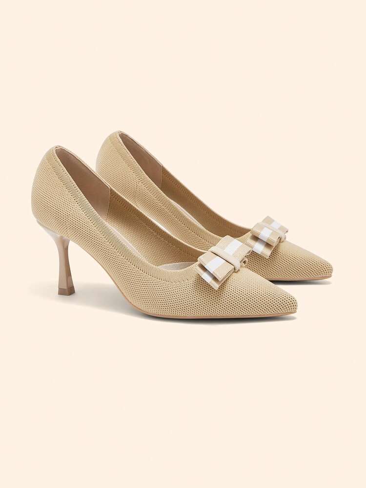 CUCCOO BASICS Women's Fashionable & Elegant Commuter Pumps With Bow Decor For Christmas