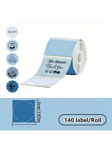 1卷 50mm x 50mm（1.97英寸）圆形白色热敏贴纸，防撕裂，高品质，适用于DIY标签，可用于制作Logo、二维码、地址、包装、收纳、办公、家居、小型企业用品和手工项目 - 彩色 - 查看 14