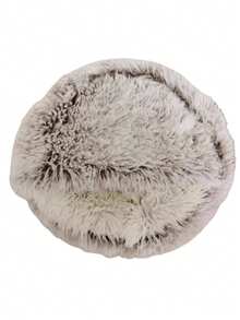 1pc Plush Round Pet Bed, Fluffy Soft Cat Bed, Donut Pet Cushion, Winter 2 In 1 Cat Bed, Warm Sleeping Bag Sofa Cushion - Coffee Brown - View 5