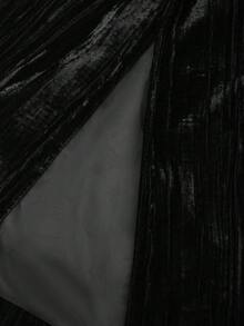 Aveloria Modichic 2pcs Women's Fashion Versatile Velvet Padded Shoulder Blazer Jacket And Casual Pants Set - Black - View 7