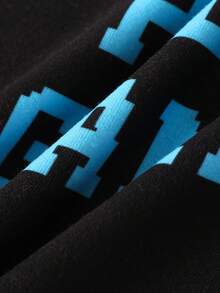 2pcs Teenage Boys' Luminous Game Controller Pattern Snug Fit Long Sleeve Pajama Set Snug Fit Gamer Boys  Sets - Blue - View 6