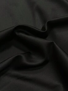 Maweii Áo camisole satin cỡ lớn kiểu nữ thần, ngắn phía trước, dài phía sau với chi tiết dây mảnh. - màu đen - Xem 5