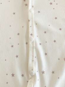 3pcs Newborn Baby Rompers, Cute Star Print , Long Sleeve Footed Jumpsuit Home Outfit Set