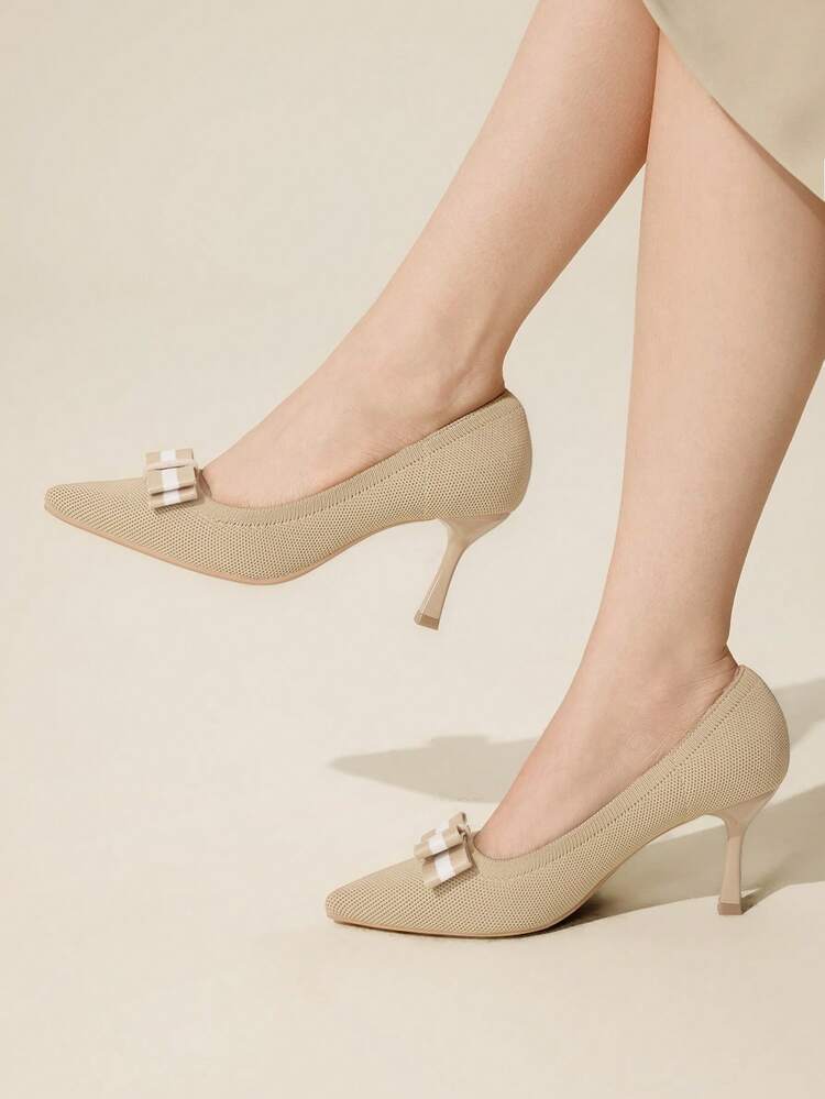 CUCCOO BASICS Women's Fashionable & Elegant Commuter Pumps With Bow Decor For Christmas