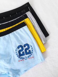 男童平角内裤 - 5 条装，随机图案，色彩缤纷，弹性腰带，舒适四季皆宜，适合 2026 年假日季，卡通游戏运动条纹纯色腰带，柔软贴身，幼儿青少年平角内裤多件装礼品 - 彩色 - 查看 8