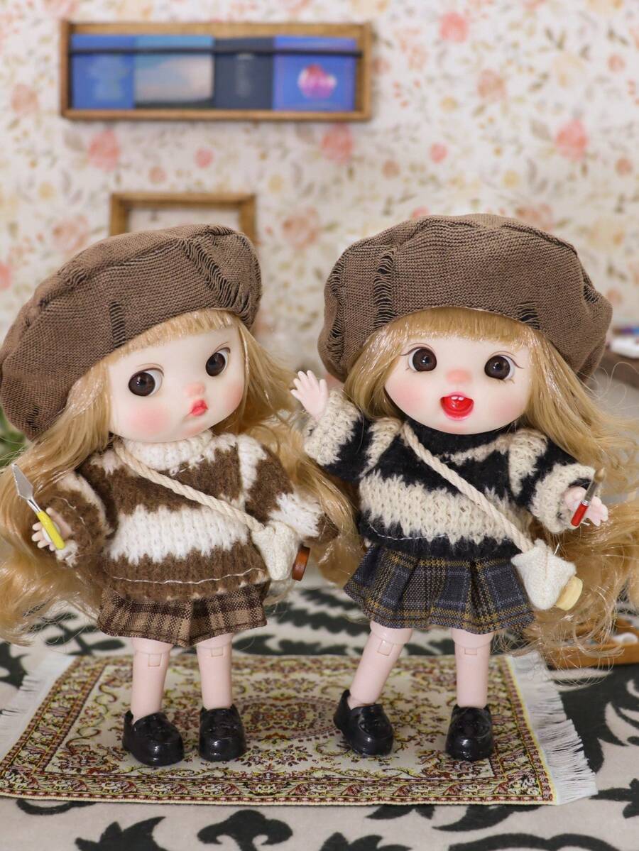 Kawaii Dolls & Action Figures - Movable Joints, Changeable Outfits, Accessories. Perfect Cute Gifts For Friends, Japanese Korean Style Collectibles - Multicolor - View 1