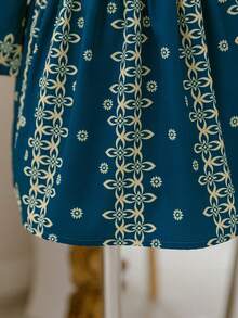 Glamorique Kids 少女连衣裙，优雅节日礼服，适合正式场合 - 綠色 - 查看 4