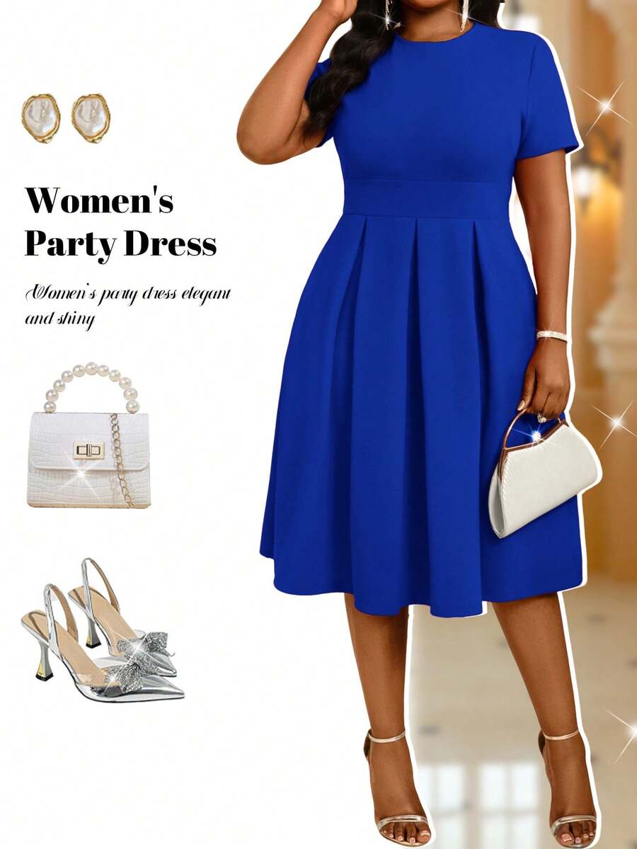 Fleurora 春夏秋冬优雅女士办公室派对新年连衣裙 春夏秋冬优雅女士办公室派对新年连衣裙 度假装扮 女士海滩装扮 女士海滩度假装 海滩连衣裙 婚礼宾客礼服 女士商务休闲装 女士舞会礼服 - 寶藍色 - 查看 1