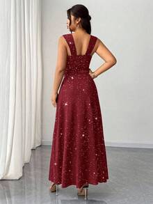 Rafferiza 女士黑色优雅纯色V领高弹紧身派对连衣裙，百搭时尚开衩设计，适合约会/派对/夜店/街头/万圣节/情人节/生日等场合，也可作为婚礼宾客礼服、优雅连衣裙或乡村音乐会服装。 - 紅色 - 查看 2