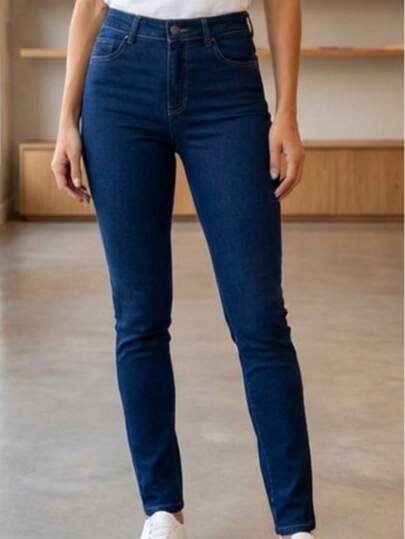 Mujer casual mezclilla sexy jeans cintura alta diseño ajustado primavera verano uso diario pantalón skinny