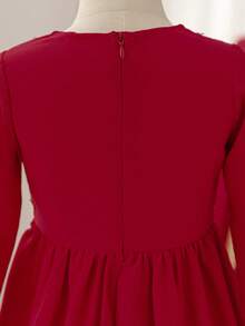Glamorique Kids Kleine Mädchen Kleid, elegant & arabisch, geeignet für formelle Anlässe - Rot - Übersicht 3