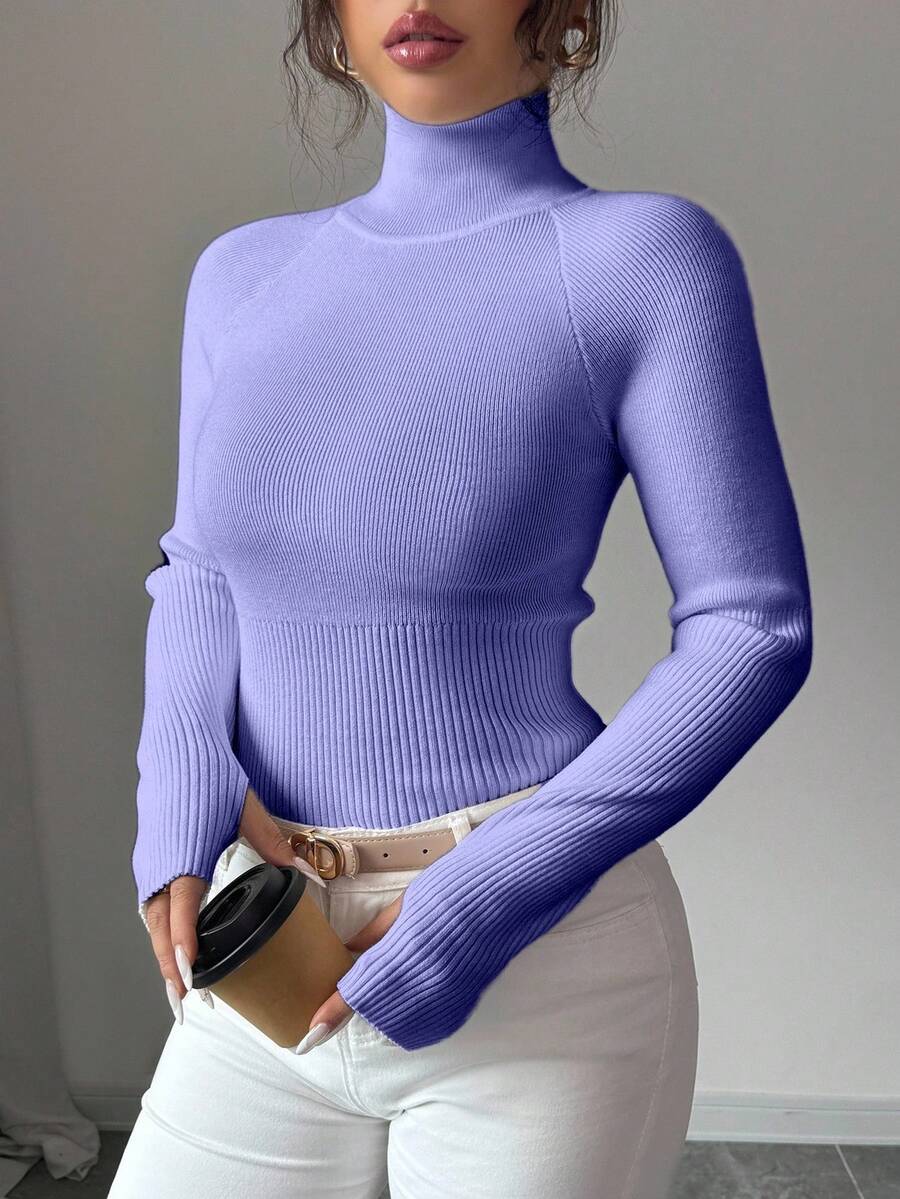 Almamuse Y2K Elegant Outdoor Knitted Pullover Sweater, Suitable For Commuting, Holiday, And Daily Wear - Blue - View 1