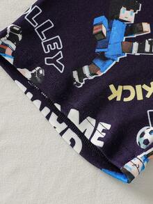 两件套男童贴身睡衣套装，兔子印花长袖上衣和长裤，弹力睡衣，适合春秋季穿着 - 彩色 - 查看 7