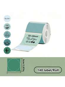 1卷 50mm x 50mm（1.97英寸）圆形白色热敏贴纸，防撕裂，高品质，适用于DIY标签，可用于制作Logo、二维码、地址、包装、收纳、办公、家居、小型企业用品和手工项目 - 彩色 - 查看 11