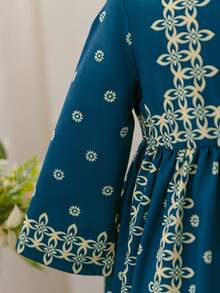 Glamorique Kids 少女连衣裙，优雅节日礼服，适合正式场合 - 綠色 - 查看 5