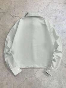 StoneGrade 薄荷绿条纹休闲宽松印花长袖衬衫，男士时尚之选，适合约会、派对，也是送给男友的礼物。 - 薄荷綠 - 查看 4