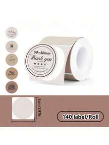 1卷 50mm x 50mm（1.97英寸）圆形白色热敏贴纸，防撕裂，高品质，适用于DIY标签，可用于制作Logo、二维码、地址、包装、收纳、办公、家居、小型企业用品和手工项目 - 彩色 - 查看 18