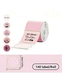 1卷 50mm x 50mm（1.97英寸）圆形白色热敏贴纸，防撕裂，高品质，适用于DIY标签，可用于制作Logo、二维码、地址、包装、收纳、办公、家居、小型企业用品和手工项目 - 彩色 - 查看 12