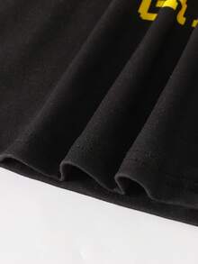 2件套青少年男童夜光游戏手柄印花修身长袖睡衣套装 - 黃色 - 查看 4