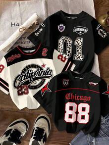 SHEIN EZwear Bộ 3 áo thun nữ tay ngắn cổ tròn dáng rộng, phong cách retro tối giản Mỹ, thích hợp cho mùa hè. - Nhiều màu - Xem 6