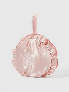 ROMWE Kawaii Pink Embroidered Rabbit Travel Underwear And Lntimate Organizer Bag, Bra, Panty, Sock Storage, Lightweight Cosmetic Bag. Gift, Toiletry Organizer - Pink - View 4