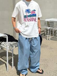 DAZY 夏季字母图案印花泡沫白色圆领男士T恤 - 白色 - 查看 5