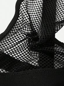DrisQ Men's Solid Color Hollow Out Design Elastic Waist Sexy Briefs - Black - View 7