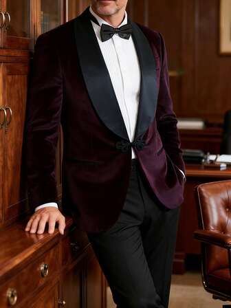 Men's Single-Breasted Casual Versatile Commuter Business Long Sleeve Suit Jacket