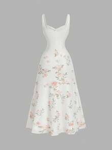 SHEIN MOD 女士碎花荷叶边无袖连衣裙 - 彩色 - 查看 5