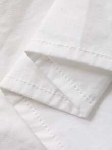 DAZY 女士宽松长袖水钻领优雅衬衫，适合春秋季穿着 - 白色 - 查看 8