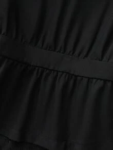 GlowEve CURVE 大码简约纯色短袖西装外套 - 黑色 - 查看 9