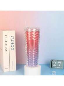 1个24盎司大容量钻石纹双层保温水瓶 - 适合家庭、办公室和户外使用；轻便易携 - 彩色 - 查看 16