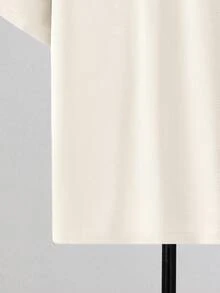SHEIN 2件套青少年男童休闲简约字母印花圆领套头衫套装，适合夏季、运动、跑步、户外活动 - 杏色 - 查看 7